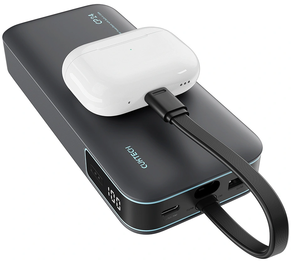 Εξωτερική Μπαταρία Cuktech LPB200N, 20000mAh, 40W, QC + PD, 1 x USB-A - 2 x USB-C, Μαύρη CUKL200NMXGR