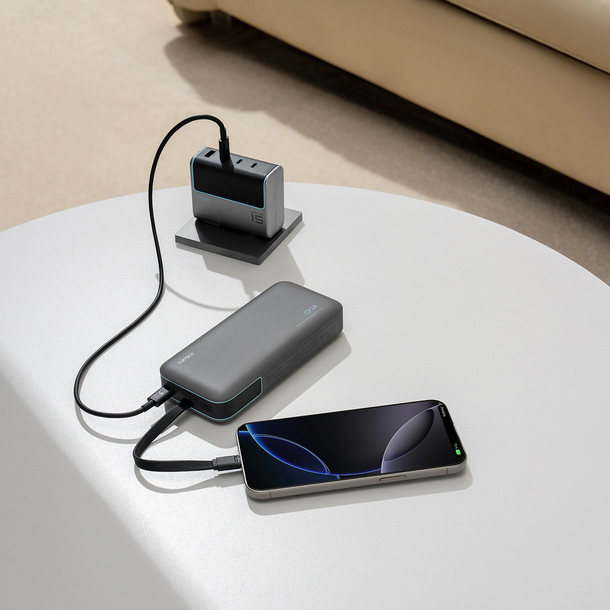 Εξωτερική Μπαταρία Cuktech LPB200N, 20000mAh, 40W, QC + PD, 1 x USB-A - 2 x USB-C, Μαύρη CUKL200NMXGR