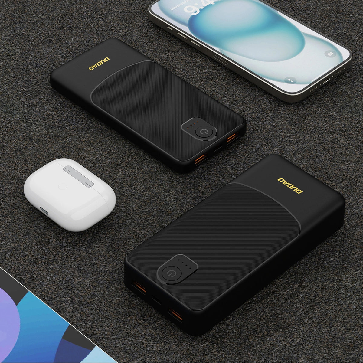Dudao K10 External Battery, 10000mAh, 12W, 2 x USB-A, Black