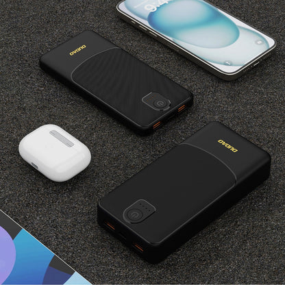 Dudao K10 External Battery, 10000mAh, 12W, 2 x USB-A, Black