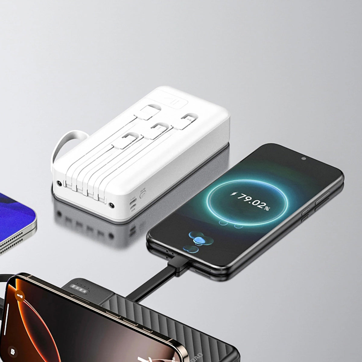 Dudao K11 Pro External Battery, 20000mAh, 10W, 1 x Lightning - 1 x microUSB - 1 x USB-A - 1 x USB-C, White