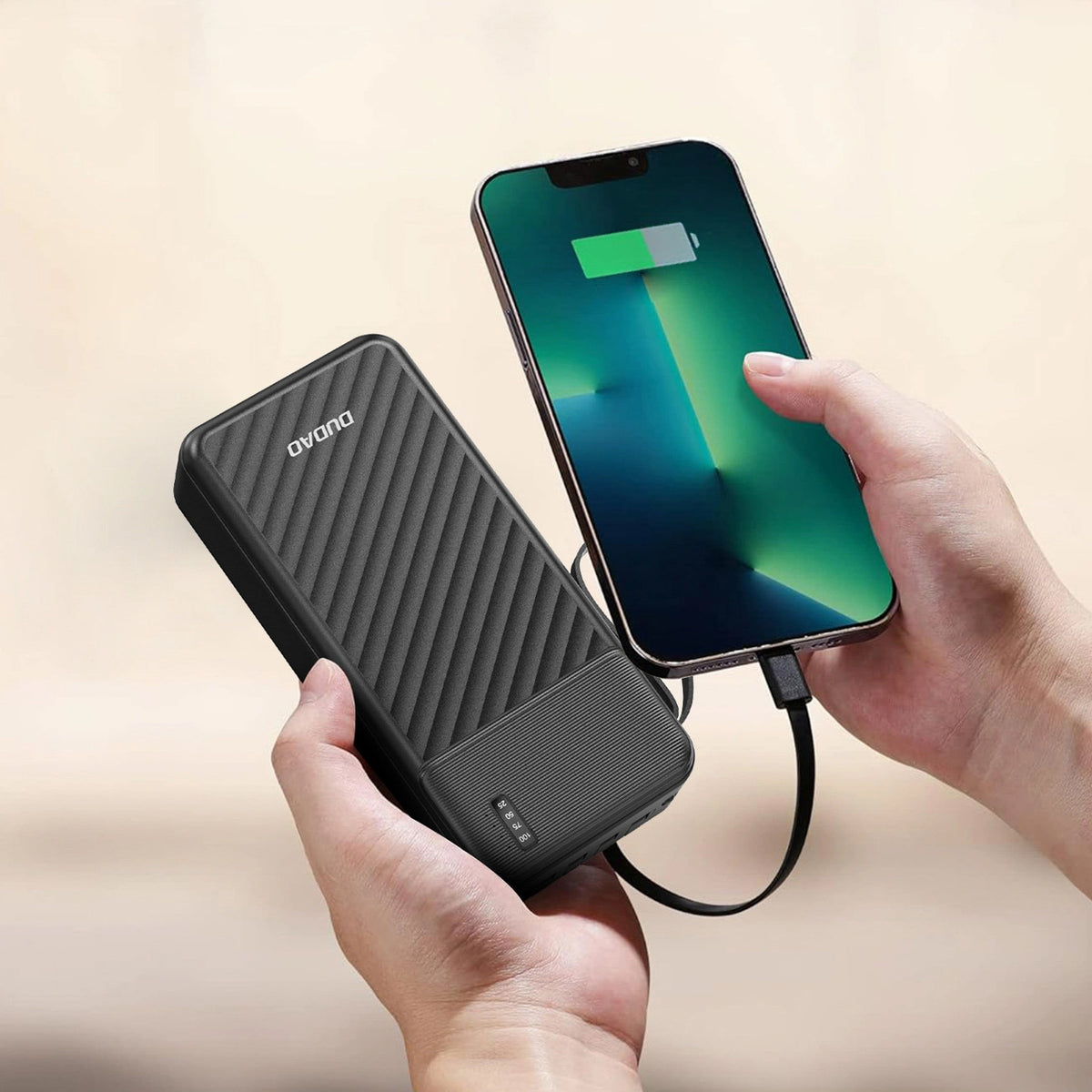 Dudao K11 Pro External Battery, 20000mAh, 10W, 1 x Lightning - 1 x microUSB - 1 x USB-A - 1 x USB-C, Black