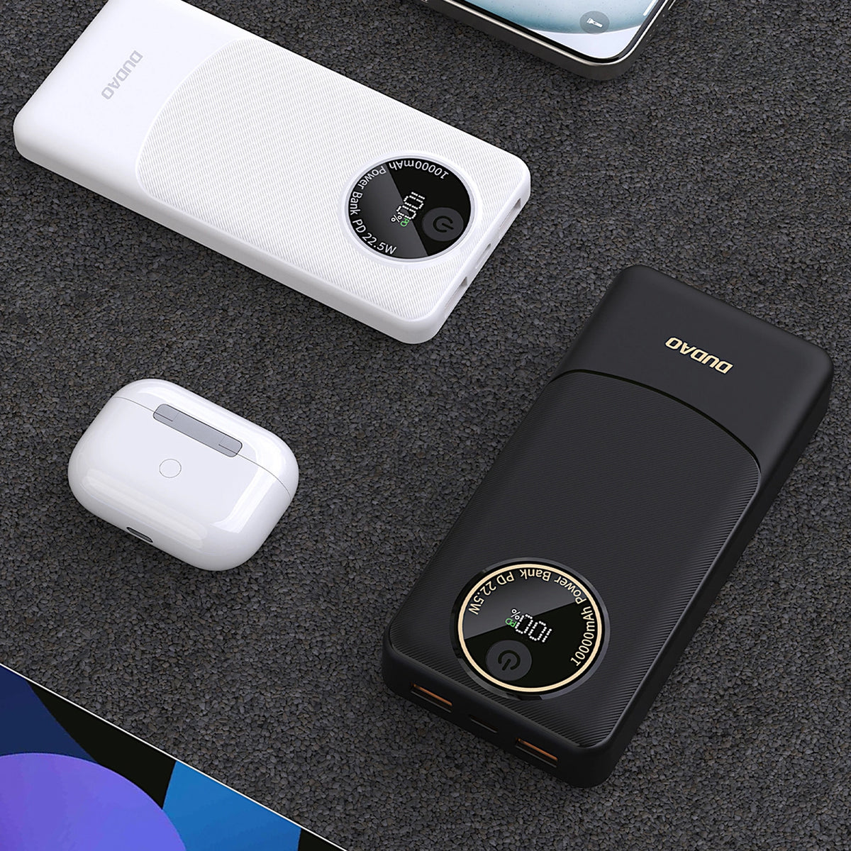 Εξωτερική Μπαταρία Dudao K12, 10000mAh, 22.5W, QC + PD, 1 x USB-C - 2 x USB-A, Λευκή