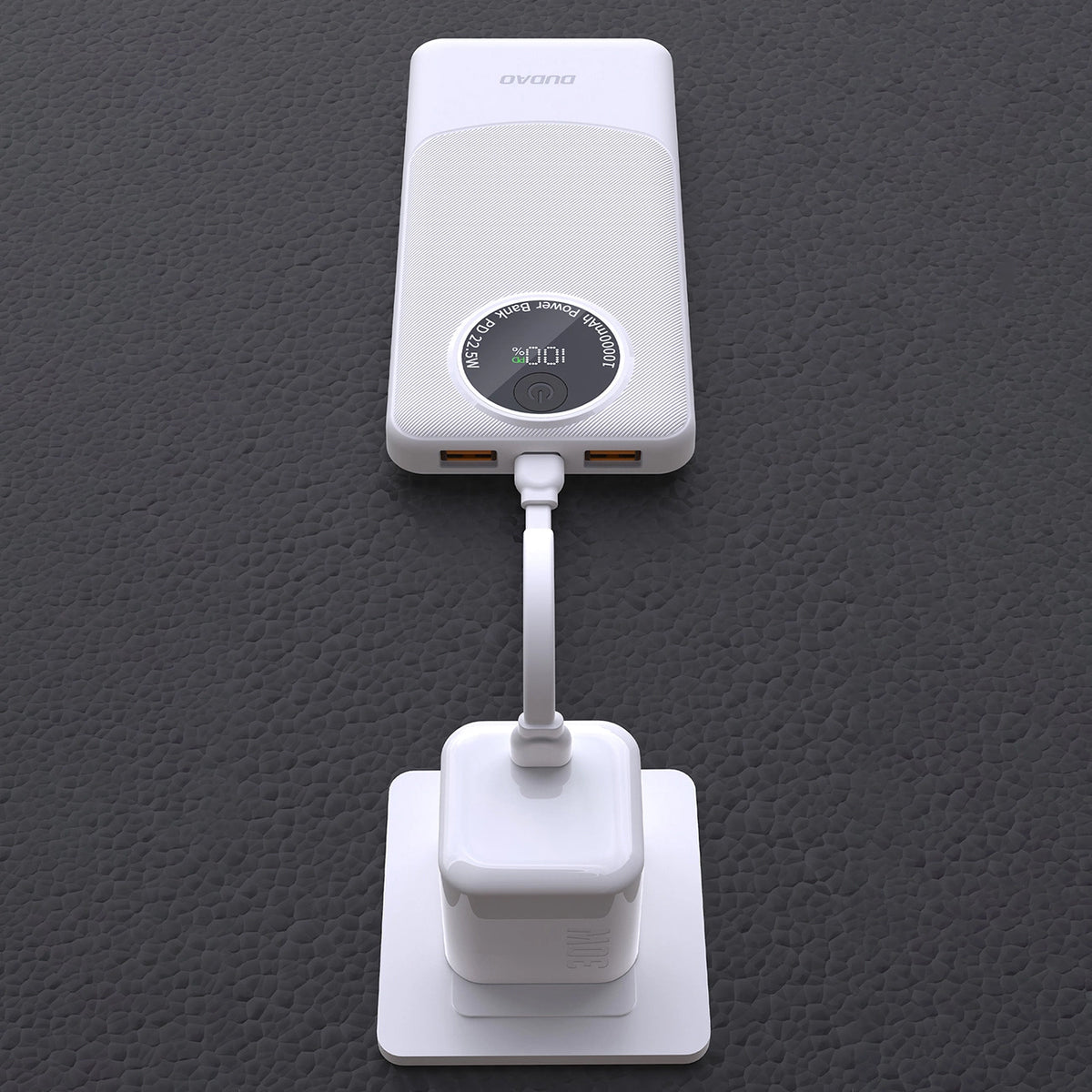 Εξωτερική Μπαταρία Dudao K12, 10000mAh, 22.5W, QC + PD, 1 x USB-C - 2 x USB-A, Λευκή