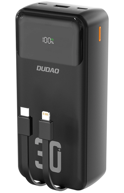Εξωτερική Μπαταρία Dudao K15MAX, 30000mAh, 22.5W, QC + PD, 1 x USB-A - 2 x Lightning - 2 x USB-C, Μαύρο