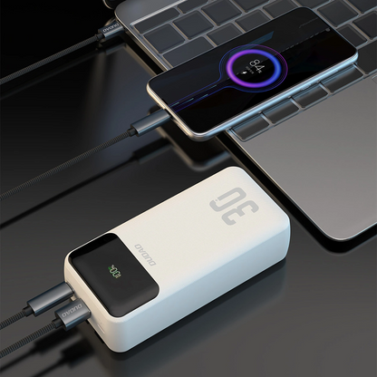Εξωτερική Μπαταρία Dudao K15MAX, 30000mAh, 22.5W, QC + PD, 1 x USB-A - 2 x Lightning - 2 x USB-C, Λευκό