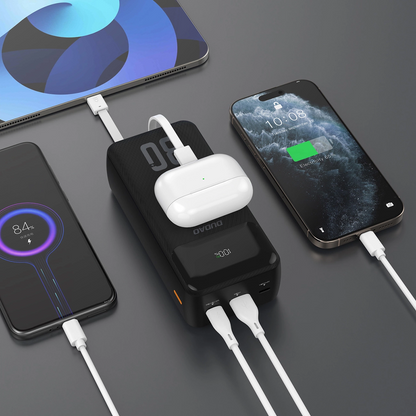 Εξωτερική Μπαταρία Dudao K15MAX, 30000mAh, 22.5W, QC + PD, 1 x USB-A - 2 x Lightning - 2 x USB-C, Μαύρο