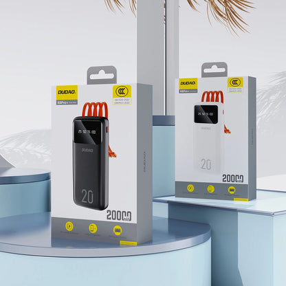 Εξωτερική Μπαταρία Dudao K6Pro+, 20000mAh, 10W, 1 x Lightning - 1 x microUSB - 1 x USB-A - 1 x USB-C, Μαύρη