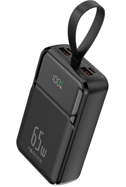 Εξωτερική Μπαταρία Forever TB-400, 20000mAh, 65W, QC + PD, 2 x USB-A - 2 x USB-C, Μαύρο