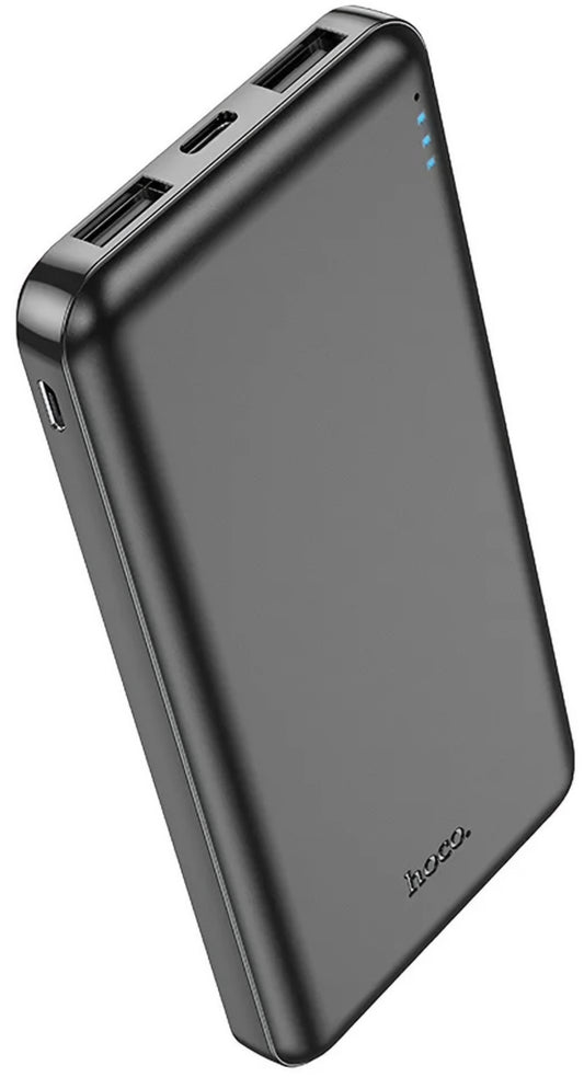 External Battery HOCO J100, 10000mAh, 10W, 2 x USB-A, Black