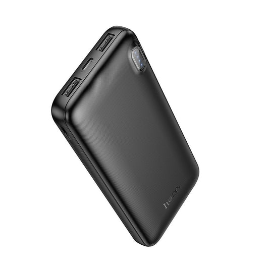 HOCO J128 External Battery, 10000mAh, 10W, 2 x USB-A, Black