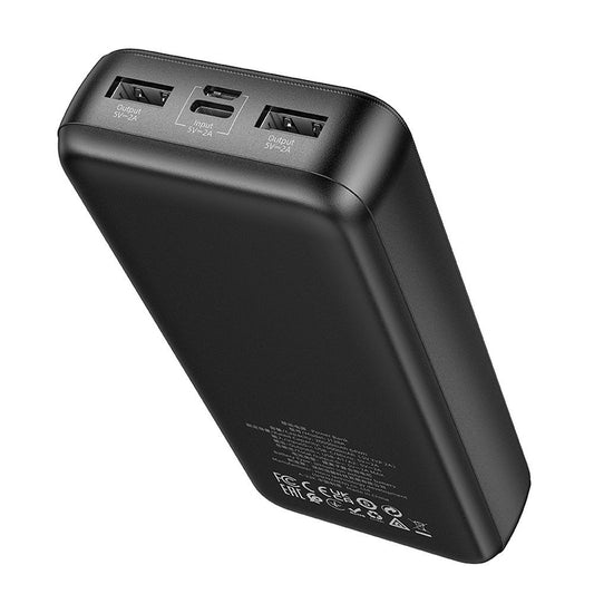 HOCO J128A External Battery, 20000mAh, 10W, 2 x USB-A, Black