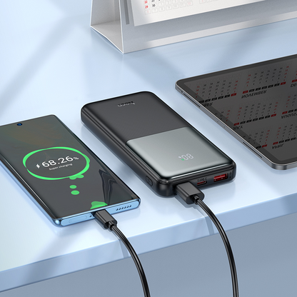 Εξωτερική μπαταρία HOCO J136, 10000 mAh, 22,5 W, QC + PD, 1 x USB-C - 2 x USB-A, Μαύρη
