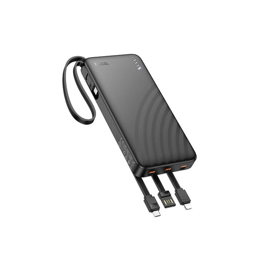 HOCO J146 External Battery, 10000mAh, 10W, 1 x Lightning - 1 x microUSB - 1 x USB-A - 1 x USB-C, Black
