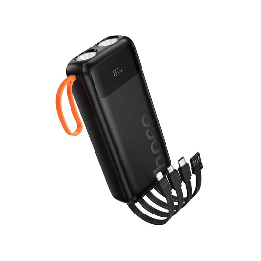 HOCO J151A External Battery, 20000mAh, 10W, 1 x Lightning - 1 x microUSB - 1 x USB-A - 1 x USB-C, Black