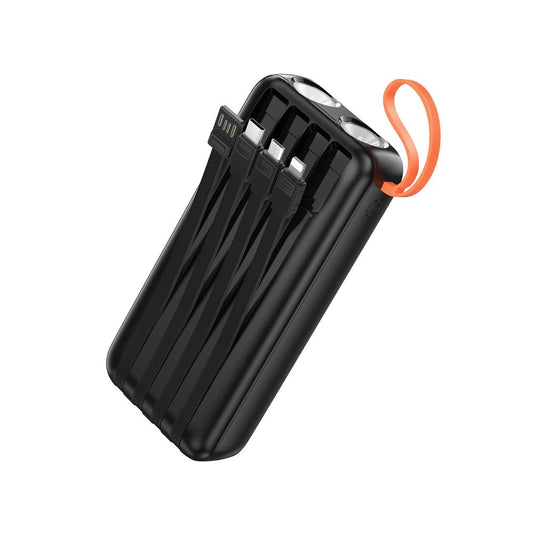 HOCO J151A External Battery, 20000mAh, 10W, 1 x Lightning - 1 x microUSB - 1 x USB-A - 1 x USB-C, Black