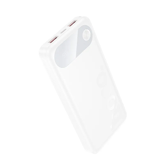 HOCO J154 External Battery, 10000mAh, 22.5W, QC + PD, 1 x USB-C - 2 x USB-A, White