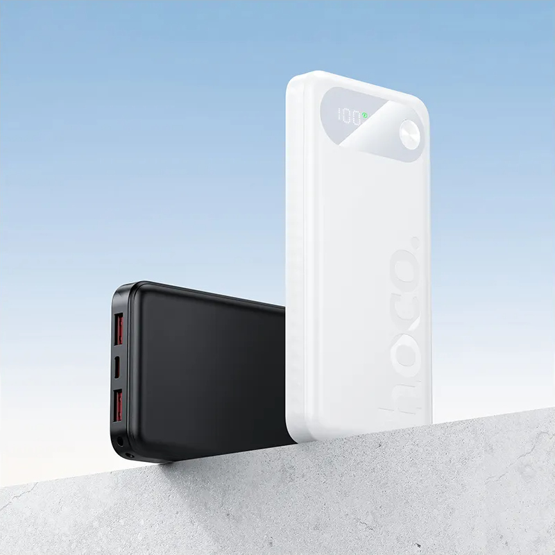 HOCO J154 External Battery, 10000mAh, 22.5W, QC + PD, 1 x USB-C - 2 x USB-A, White