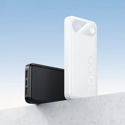 HOCO J154 External Battery, 10000mAh, 22.5W, QC + PD, 1 x USB-C - 2 x USB-A, White