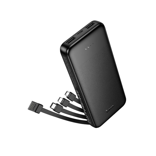 HOCO J163 External Battery, 10000mAh, 10W, 1 x Lightning - 1 x microUSB - 2 x USB-A - 1 x USB-C, Black