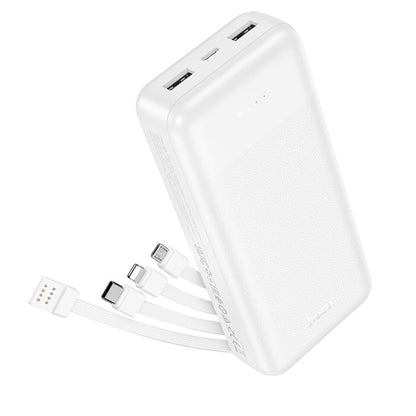 Εξωτερική μπαταρία HOCO J163A, 20000mAh, 10W, 1 x Lightning - 1 x microUSB - 1 x USB-C - 2 x USB-A, Λευκή