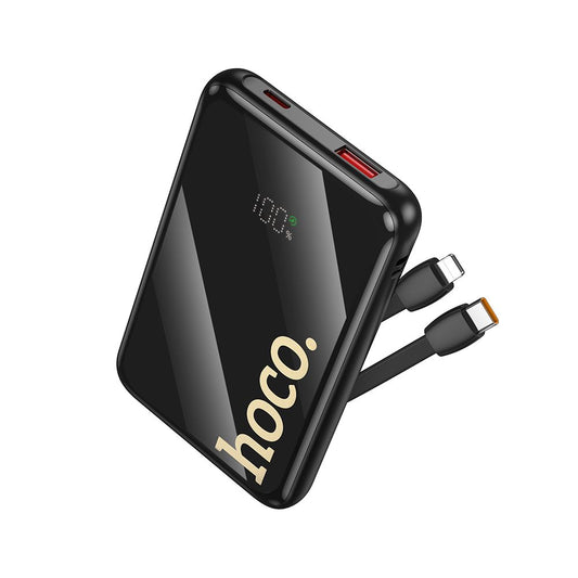 HOCO Q37 External Battery, 10000mAh, 22.5W, QC + PD, 1 x Lightning - 1 x USB-A - 2 x USB-C, Black