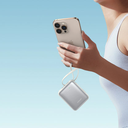 Joyroom JR-PBF27 External Battery, 10000mAh, 22.5W, QC + PD, 1 x Lightning - 2 x USB-C, White