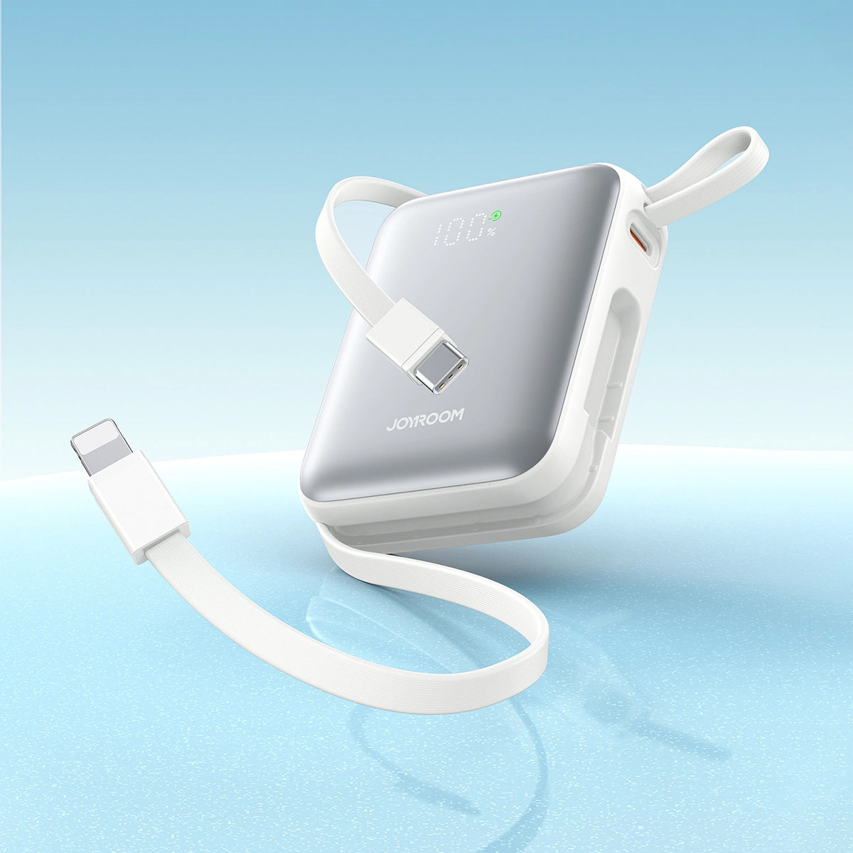 Joyroom JR-PBF27 External Battery, 10000mAh, 22.5W, QC + PD, 1 x Lightning - 2 x USB-C, White