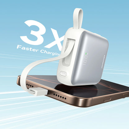 Joyroom JR-PBF27 External Battery, 10000mAh, 22.5W, QC + PD, 1 x Lightning - 2 x USB-C, White