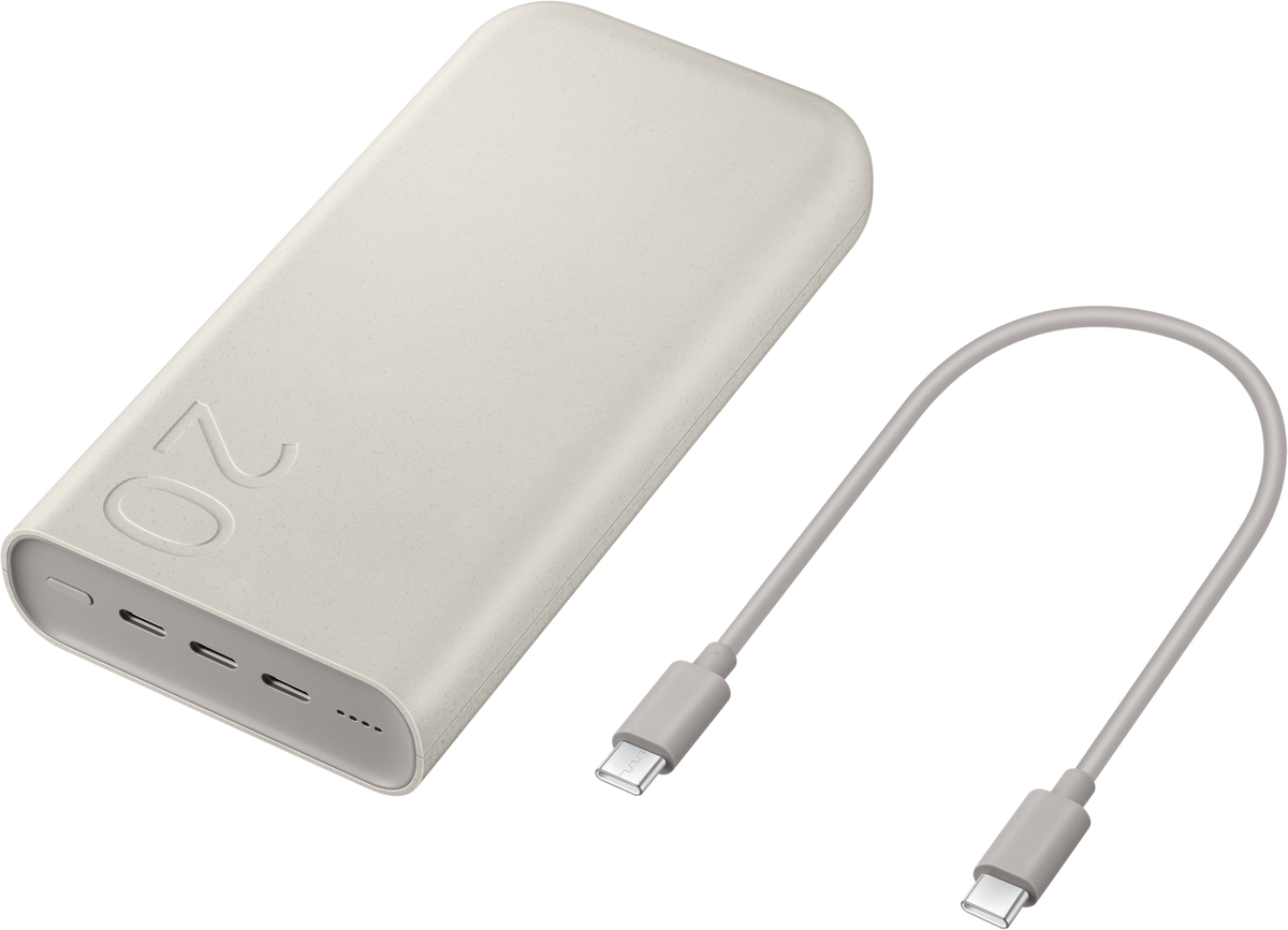Εξωτερική μπαταρία Samsung, 20000mAh, 45W, PD, 3 x USB-C, μπεζ EB-P4520XUEGEU 