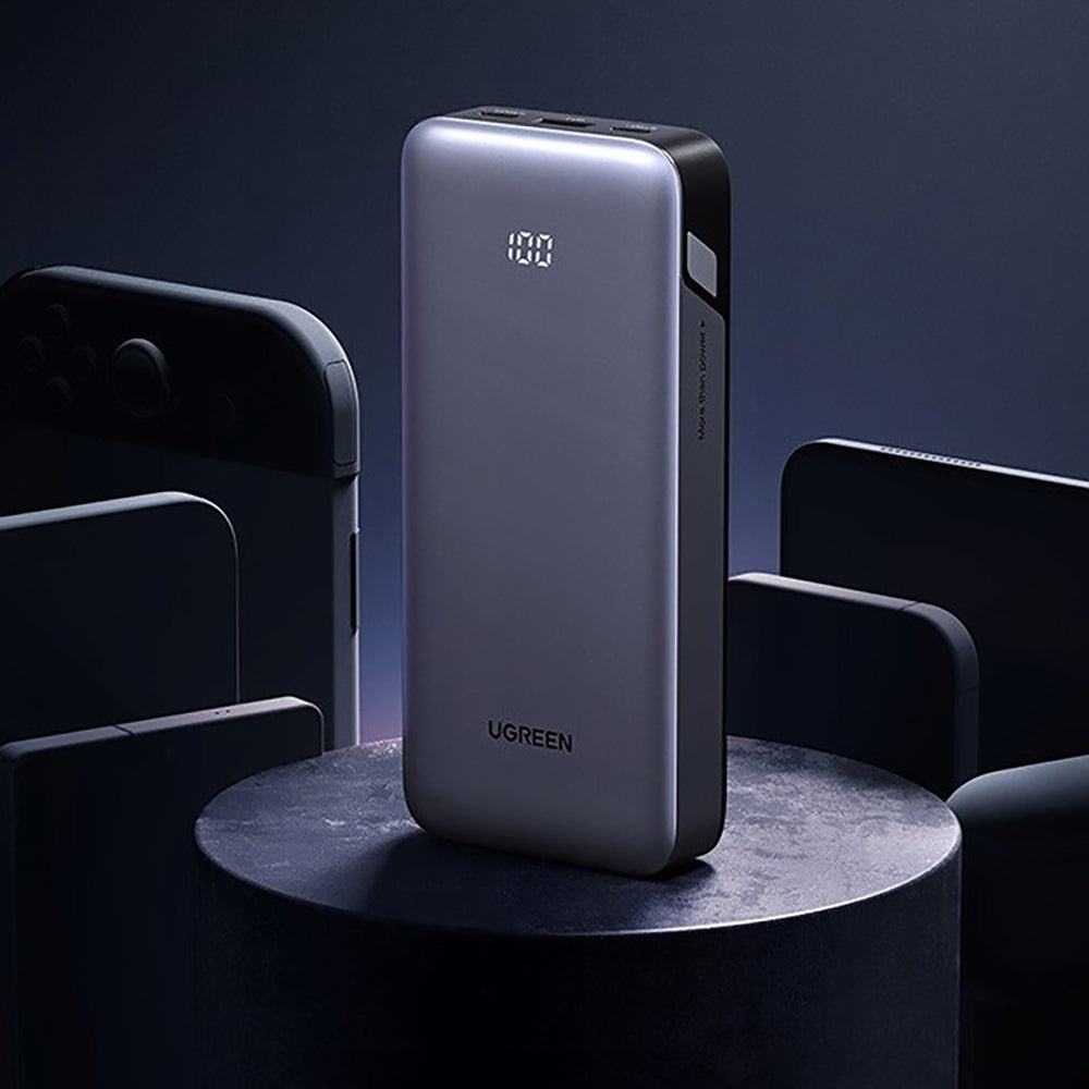 UGREEN Nexode PB532 External Battery (55989B), 20000mAh, 30W, QC + PD, 1 x USB-A - 2 x USB-C, Gray