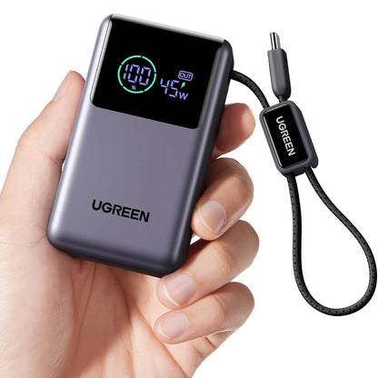 Εξωτερική Μπαταρία UGREEN Nexode Pro PB727 (85301B), 10000mAh, 55W, QC + PD, 1 x USB-A - 2 x USB-C, Γκρι