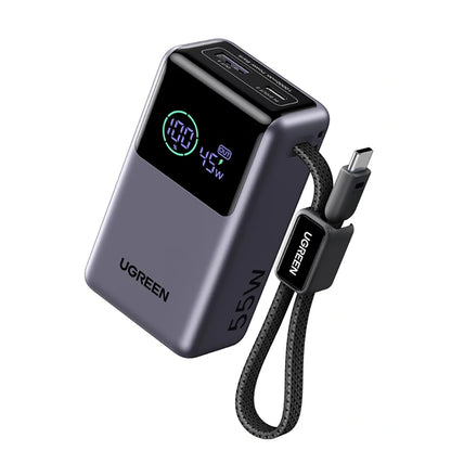 Εξωτερική Μπαταρία UGREEN Nexode Pro PB727 (85301B), 10000mAh, 55W, QC + PD, 1 x USB-A - 2 x USB-C, Γκρι