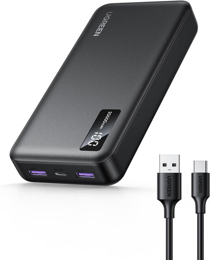 Εξωτερική Μπαταρία UGREEN PB312, 20000mAh, 22.5W, QC + PD, 1 x USB-C - 2 x USB-A, Μαύρη