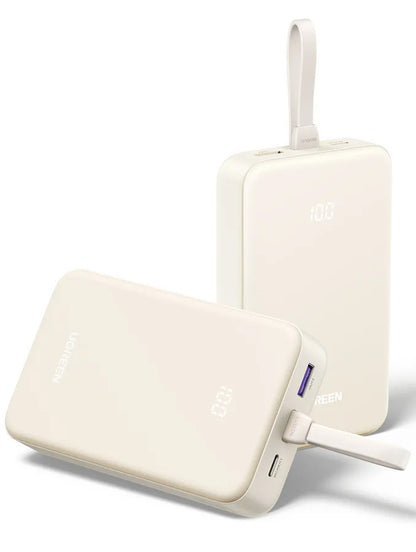 UGREEN PB521 External Battery, 20000mAh, 30W, QC + PD, 1 x USB-A - 2 x USB-C, White
