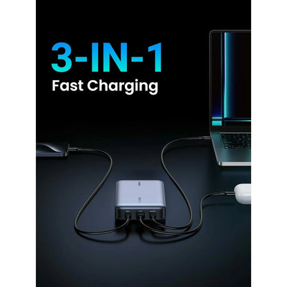 Εξωτερική Μπαταρία UGREEN PB720 Nexode, 20000mAh, 100W, QC + PD, 1 x USB-A - 2 x USB-C, Γκρι