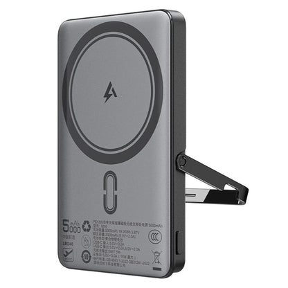 Acefast M16 Wireless External Battery, 5000mAh, 18W, PD + FQI, 1 x QI - 1 x USB-C, Black