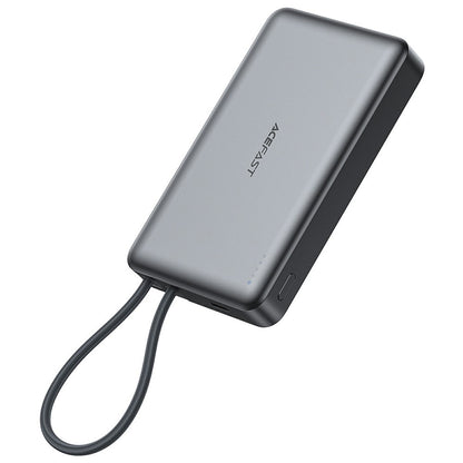 Acefast M18 Wireless External Battery, 10000mAh, 22.5W, PD + FQI, 1 x QI - 2 x USB-C, Black