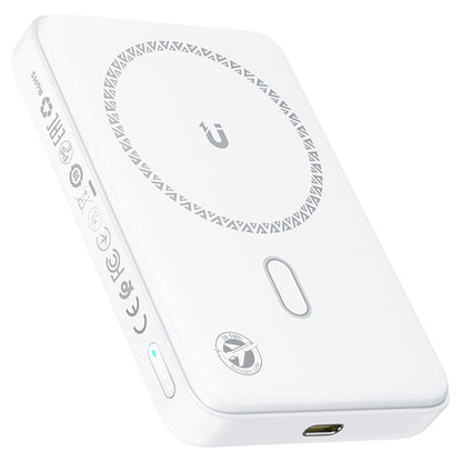 Acefast M26 Wireless External Battery, 10000mAh, 20W, PD + FQI, 1 x QI - 1 x USB-C, White
