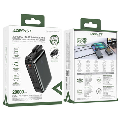 Εξωτερική Μπαταρία Acefast M4, 20000mAh, 67W, PD, 1 x USB-A - 2 x USB-C, Μαύρο