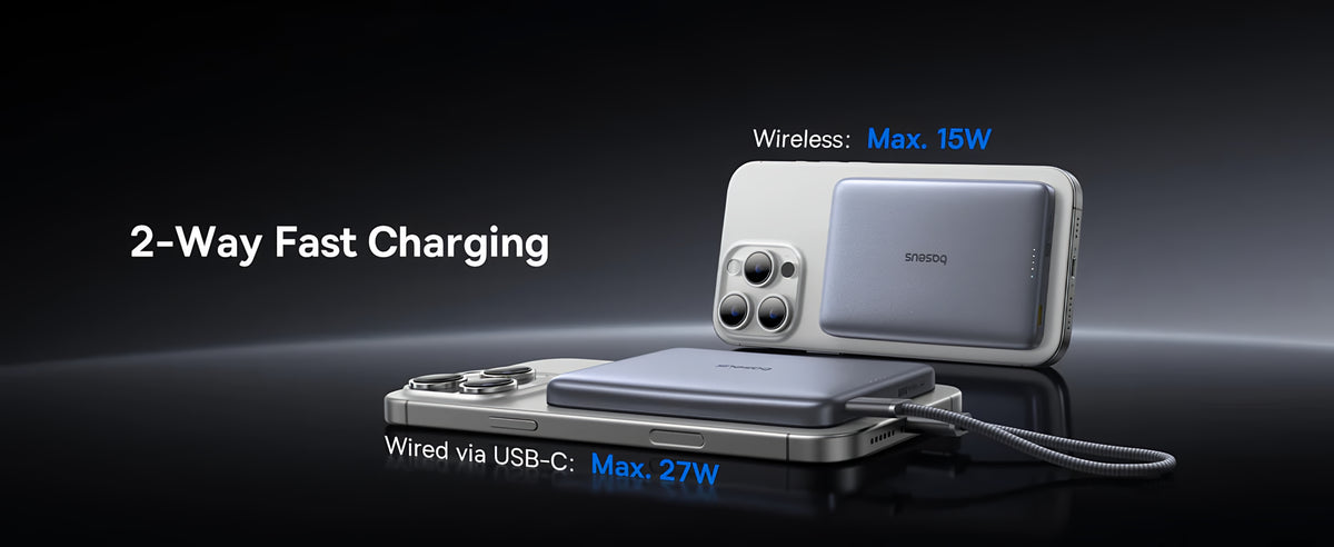 Εξωτερική Μπαταρία Ασύρματη Baseus PicoGo AM41, 10000mAh, 27W, PD + FQI, 1 x QI - 1 x USB-C, Μπεζ E0027203