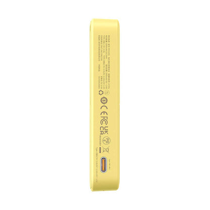 External Wireless Battery Baseus MagPro PPCXZ05, 5000mAh, 20W, PD + FQI, 1 x QI - 1 x USB-C, Yellow P10064101Y23-00