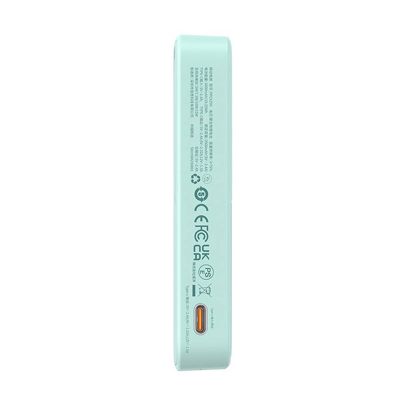 Baseus MagPro PPCXZ05 Wireless External Battery, 5000mAh, 20W, PD + FQI, 1 x QI - 1 x USB-C, Green P10064101333-00