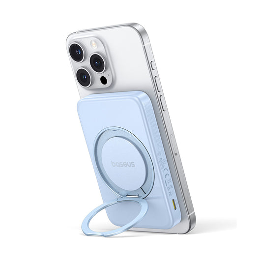 Baseus PicoGo External Wireless Battery, 5000mAh, 20W, PD + FQI, 1 x QI - 1 x USB-C, Blue P10076800313-00