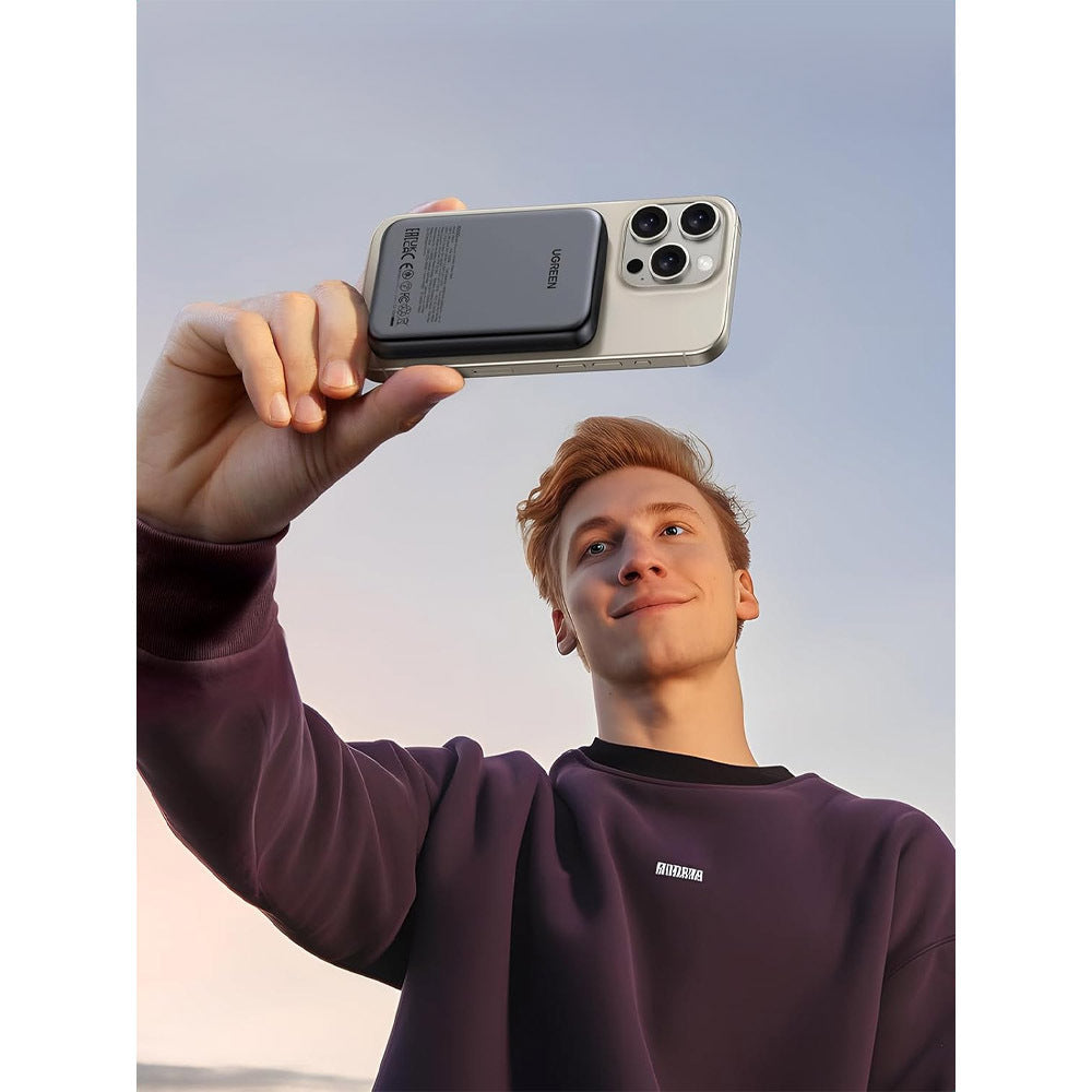 Εξωτερική Μπαταρία Ασύρματη UGREEN PB561, 10000mAh, 20W, PD + FQI, 1 x QI - 1 x USB-C, Μαύρη