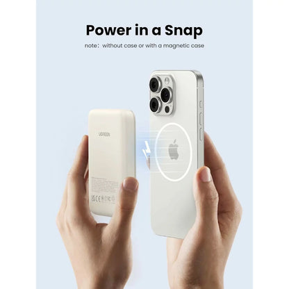 Εξωτερική Μπαταρία Ασύρματη UGREEN PB561, 10000mAh, 20W, PD + FQI, 1 x QI - 1 x USB-C, Μπεζ