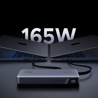 Εξωτερική Μπαταρία UGREEN PB552 (55995B), 25000mAh, 165W, QC + PD, 1 x USB-A - 3 x USB-C, Γκρι