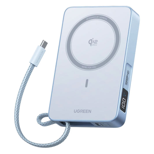 Εξωτερική Ασύρματη Μπαταρία UGREEN MagFlow PB773 (65958B), 10000mAh, 25W, PD + FQI, 1 x QI - 2 x USB-C, Μπλε