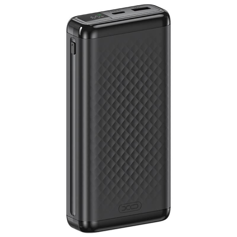 XO Design PB309 External Battery, 20000mAh, 22.5W, QC + PD, 1 x USB-A - 1 x USB-C, Black