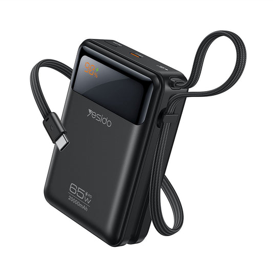 Εξωτερική Μπαταρία Yesido YP97, 20000mAh, 65W, PD, 2 x USB-C, Γκρι